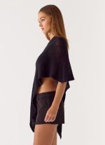 Yas Knit Cape - Black - 图片 2