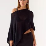 Yas Knit Cape - Black