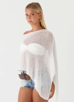 Yas Knit Cape - Off White - 图片 2