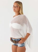 Yas Knit Cape - Off White - 图片 5