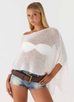 Yas Knit Cape - Off White - 图片 6