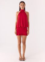 Yelena Backless Mini Dress - Deep Red - 图片 4