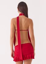 Yelena Backless Mini Dress - Deep Red - 图片 3