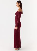 Yours Always Lace Maxi Dress - Merlot - 图片 2