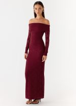 Yours Always Lace Maxi Dress - Merlot - 图片 4