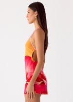 Yura Mini Dress - Orange Floral Spritz - 图片 2