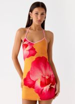 Yura Mini Dress - Orange Floral Spritz - 图片 5