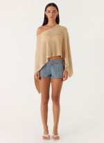 Zaire Infinity Multiway Knit Cape - Shimmer Gold