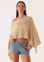 Zaire Infinity Multiway Knit Cape - Shimmer Gold - 图片 4