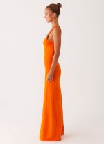 Elaina Knit Maxi Dress - Orange - 图片 3