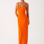 Elaina Knit Maxi Dress - Orange