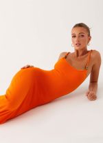 Elaina Knit Maxi Dress - Orange - 图片 6