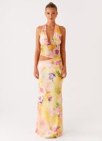 Main Act Halter Maxi Dress - Sunburst Floral - 图片 2