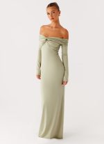 Marla Long Sleeve Maxi Dress - Sage - 图片 3